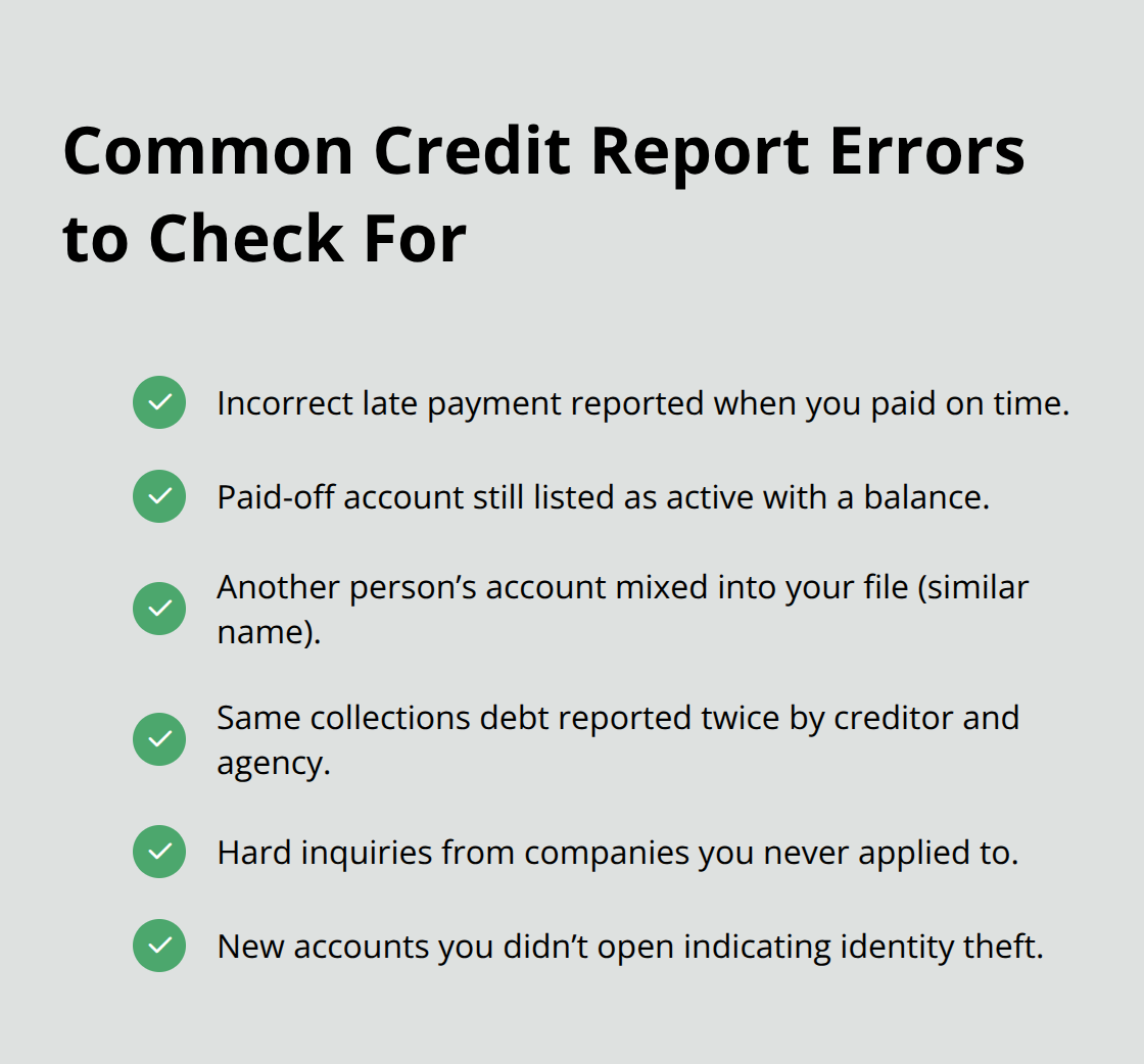 Checklist of frequent credit report errors Californians should look for on credit reports