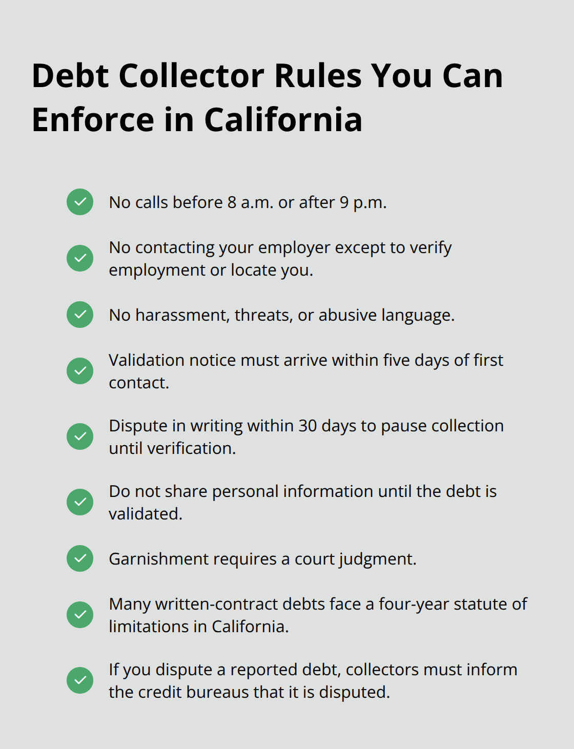 Checklist of key debt collection rules, notices, and timelines you can use - California credit rights blog