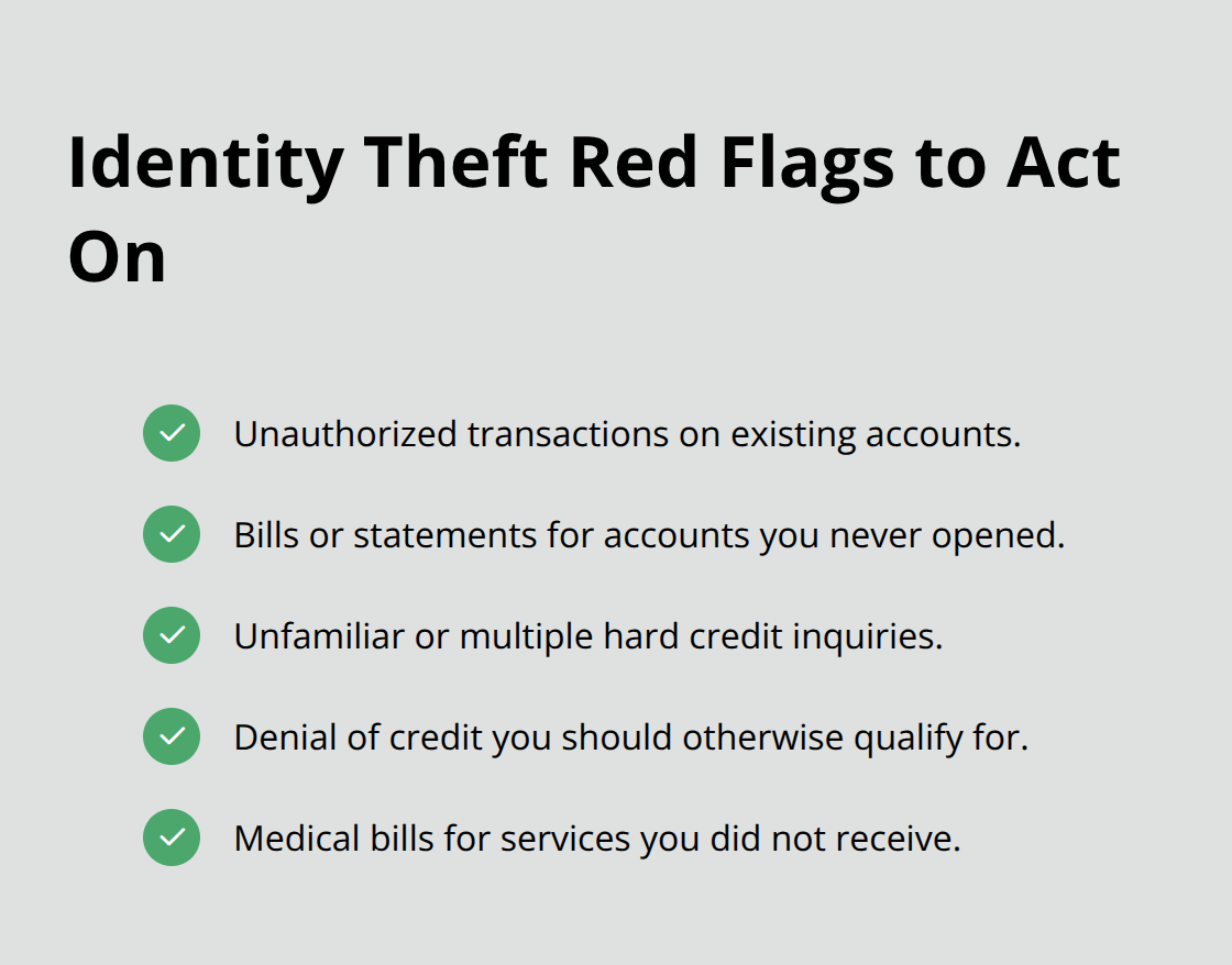 Checklist of common identity theft warning signs consumers should watch for. - California identity theft attorney